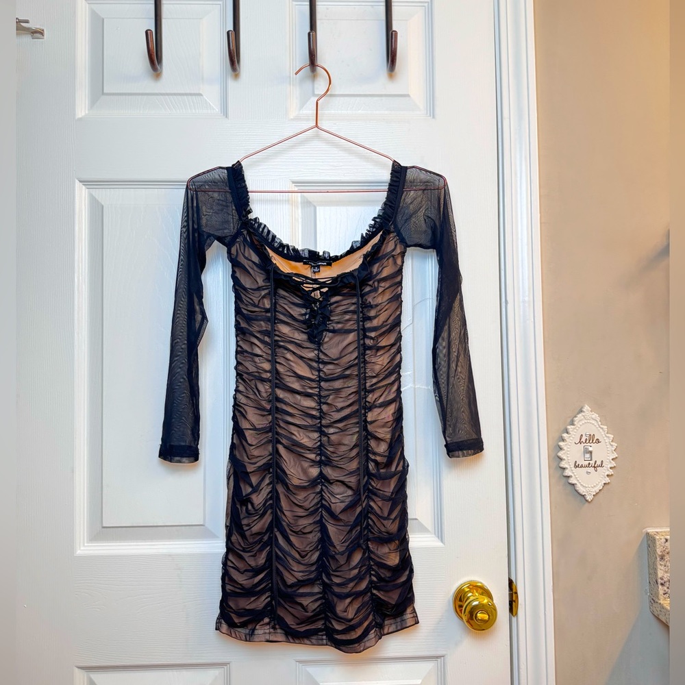 Fashion Nova Maura Mesh Dress Black